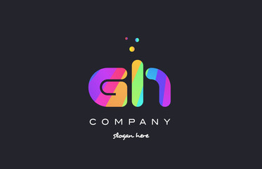 gh g h  colored rainbow creative colors alphabet letter logo icon