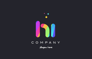 hi h i  colored rainbow creative colors alphabet letter logo icon © dragomirescu