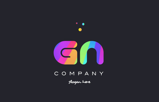 gn g n  colored rainbow creative colors alphabet letter logo icon