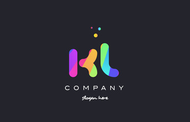 kl k l  colored rainbow creative colors alphabet letter logo icon © dragomirescu