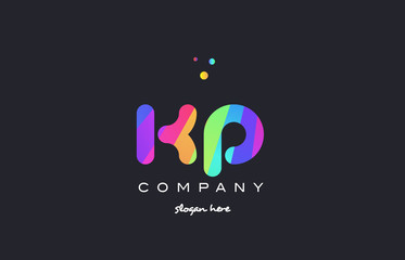 Fototapeta kp k p  colored rainbow creative colors alphabet letter logo icon obraz