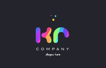 kr k r  colored rainbow creative colors alphabet letter logo icon