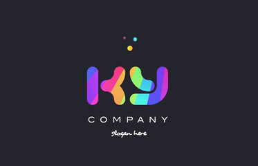 ky k y  colored rainbow creative colors alphabet letter logo icon