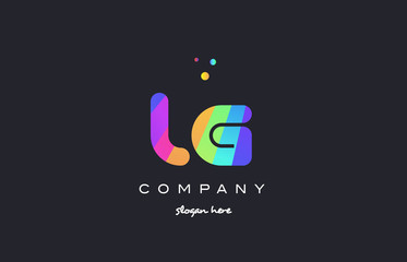 lg l g  colored rainbow creative colors alphabet letter logo icon