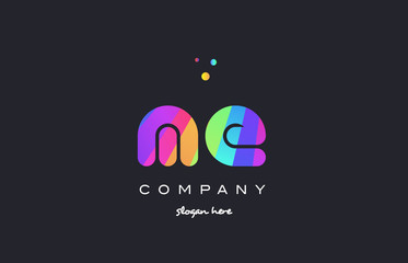 me m e  colored rainbow creative colors alphabet letter logo icon