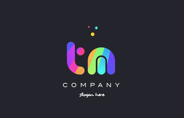tm t m  colored rainbow creative colors alphabet letter logo icon