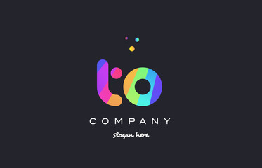 to t o  colored rainbow creative colors alphabet letter logo icon