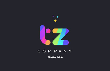 tz t z  colored rainbow creative colors alphabet letter logo icon