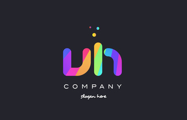 vh v h  colored rainbow creative colors alphabet letter logo icon