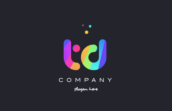 td t d  colored rainbow creative colors alphabet letter logo icon