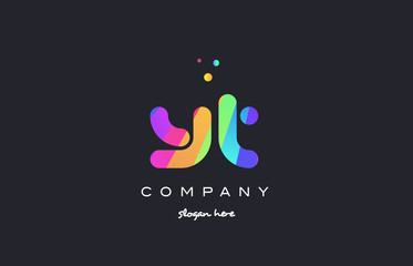 yt y t  colored rainbow creative colors alphabet letter logo icon