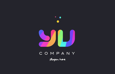 yv y v  colored rainbow creative colors alphabet letter logo icon