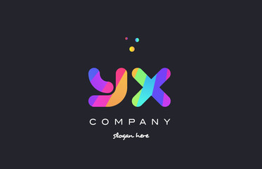 yx y x  colored rainbow creative colors alphabet letter logo icon