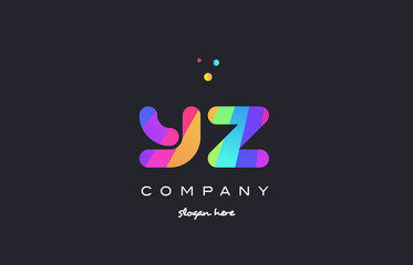 yz y z  colored rainbow creative colors alphabet letter logo icon