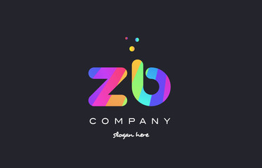 zb z b  colored rainbow creative colors alphabet letter logo icon