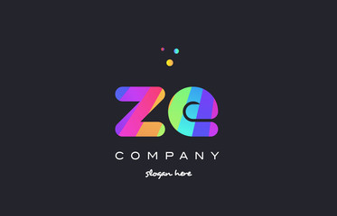 ze z e  colored rainbow creative colors alphabet letter logo icon