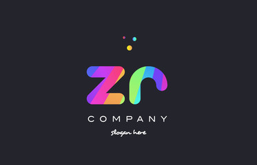 zr z r  colored rainbow creative colors alphabet letter logo icon