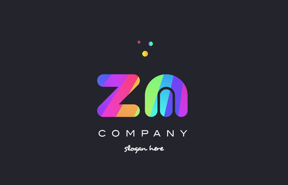 zm z m  colored rainbow creative colors alphabet letter logo icon