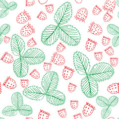 seamless pattern with raspberries