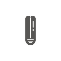 Simple vector icon of a day light bulb.  Black and white
