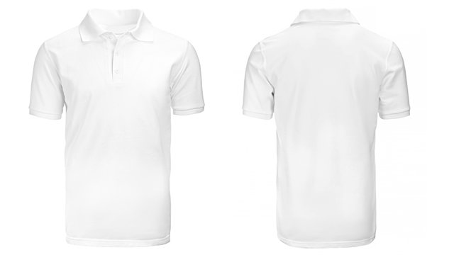 White T Shirt With Collar Template