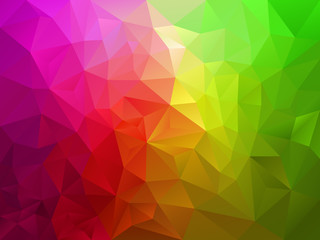 vector abstract irregular polygon background with a triangle pattern in pink green spectrum color