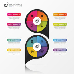 Business concept with 8 options. Infographic design. Vector