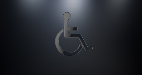 Wheelchair Disabled ISA Access Black 3d Icon