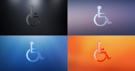 Wheelchair Disabled ISA Access S 3d Icon
