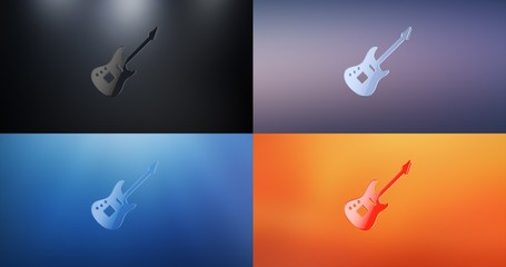Guitar Electric S 3d Icon