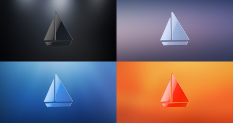 Sea Boat S 3d Icon
