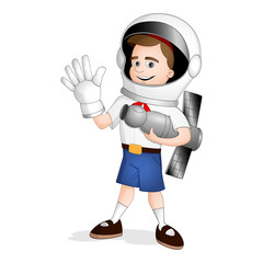 A boy standing on international day of human space flight