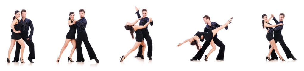 Pair of dancers isolated on the white