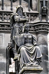 Sculpture Details of Emperor Franz Statue located at Prague river bank