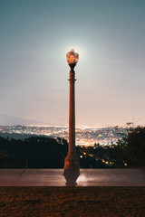 Romantic streetlamp over Los Angeles