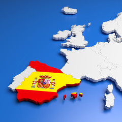 Obraz premium 3D Spain map