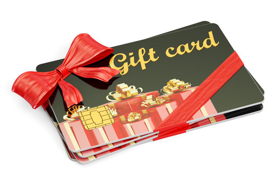 Gift cards, 3D rendering
