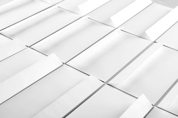 Set of blank envelops for branding, close up