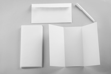 Set of blank items for branding on light background