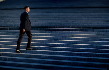Walking man on the stairs