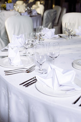 Table set for an event party or wedding