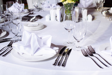 Table set for an event party or wedding