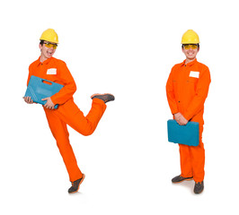 Industrial worker isolated on the white background