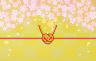 桜吹雪と水引
