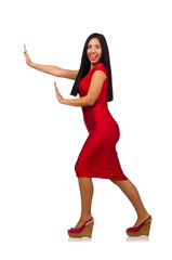 Nice woman model isolated on the white background