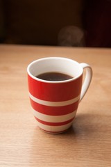 hot coffee on beans