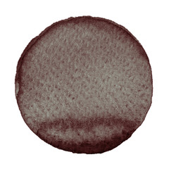 Watercolor brown circle on white background