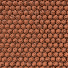 Aerial Perspective of a Huge Grid of Basketballs
