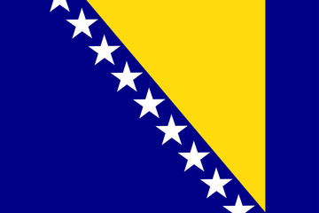 National flag of Bosnia and Herzegovina country. Bosnian patriotic symbol in official colors. Illustration of Sounhern European country flag. Vector icon