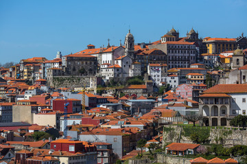 Naklejka na ściany i meble View old downtown of Porto, Portugal.